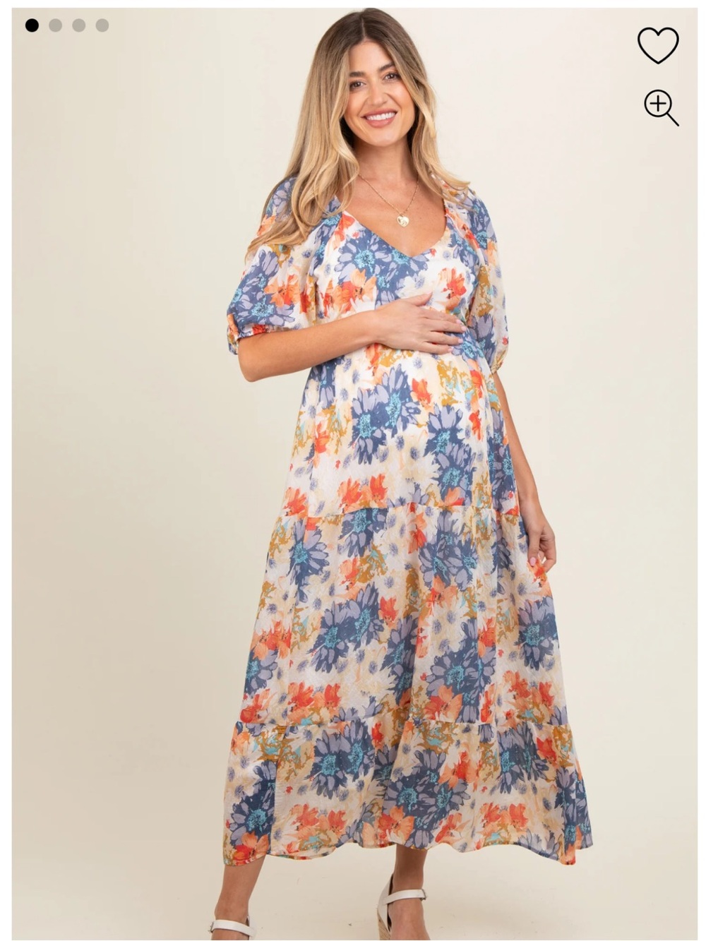 Pinkblush Floral Maternity Midi Dress